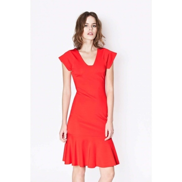 French Connection Dresses & Skirts - LAST CHANCE! French Connection Pandora Ponti Red Midi Dress 4/S